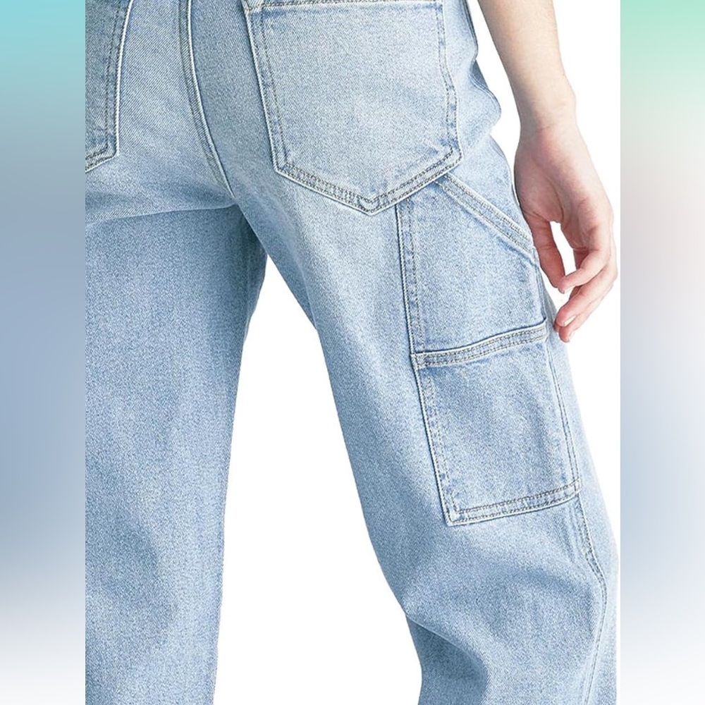 Light Blue Denim Cargo Jeans